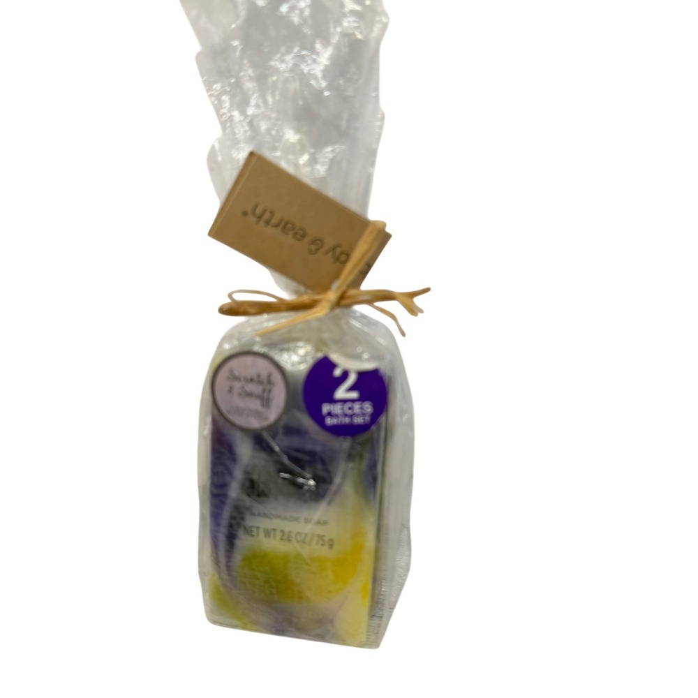 Body & Earth Lavender Sleep Potion Handmade Soap 2 Piece Set Purple Yellow 2.6oz